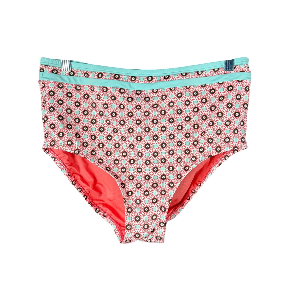 Lands' End Women's 10 LONG‎ Wood Lily High Waisted Bikini Bottoms